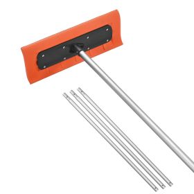 VEVOR Snow Roof Rake, 17.7 in Foam Blade, 7.3-18.4 ft Adjustable Roof Snow Scraper, Extension Tubes & Non-Slip Handle