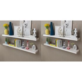Wall Rack Set of 4 White MDF 47.2 in long Wall Mounted