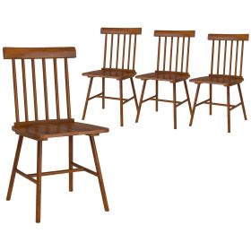 Wood Frame, Spindle Back For Dining Room, Light Brown (Option: Brown)