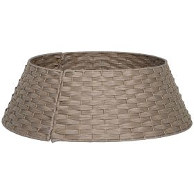 27 Inch Rustic Christmas Tree Skirt, Plastic Woven Christmas Tree Collar For Party, Holiday, Home Decoration, Coffee (Option: Coffee)