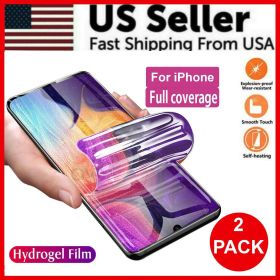 2PCS Hydrogel Screen Protector For iPhone 15 14 13 12 11 Pro Max SE X XS XR 8 7 (Phone Model: For iPhone 13 Mini)